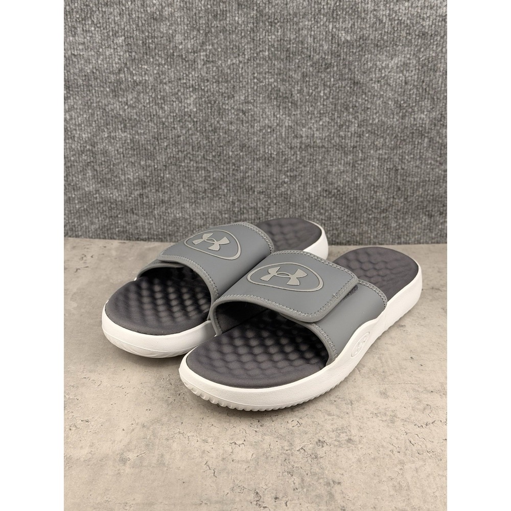 Under Armour Ignite Pro 8 White Halo Gray Slides Men's Size 12 Worn Once - Picture 2 of 7